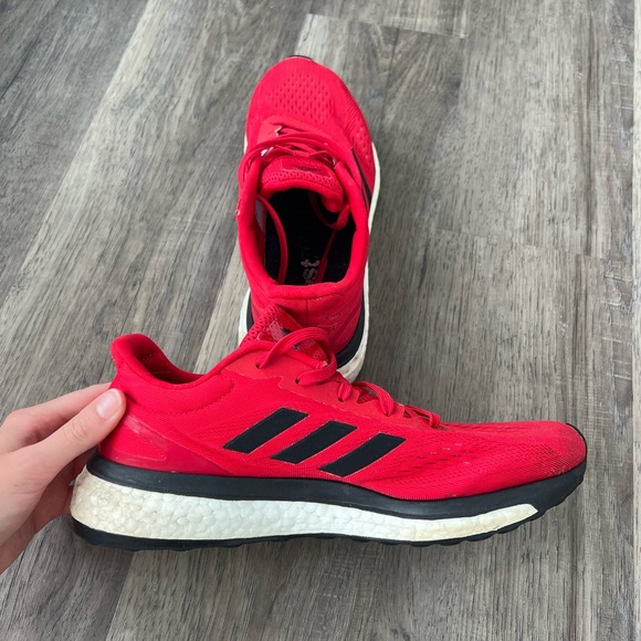 Adidas Scarlet and Black Athletic Sneakers - Picture 2 of 4